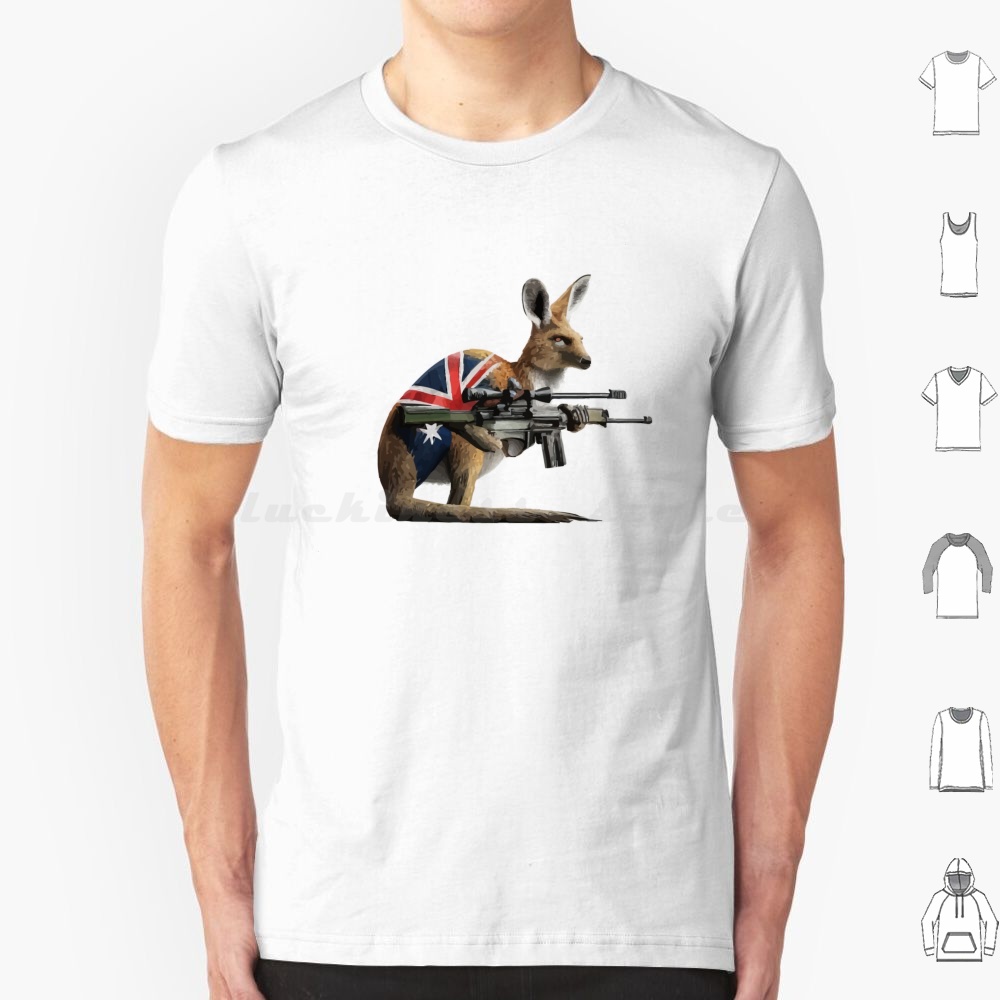 Military Shirt Men - T-shirt scavatrice dell'esercito australiano in cotone