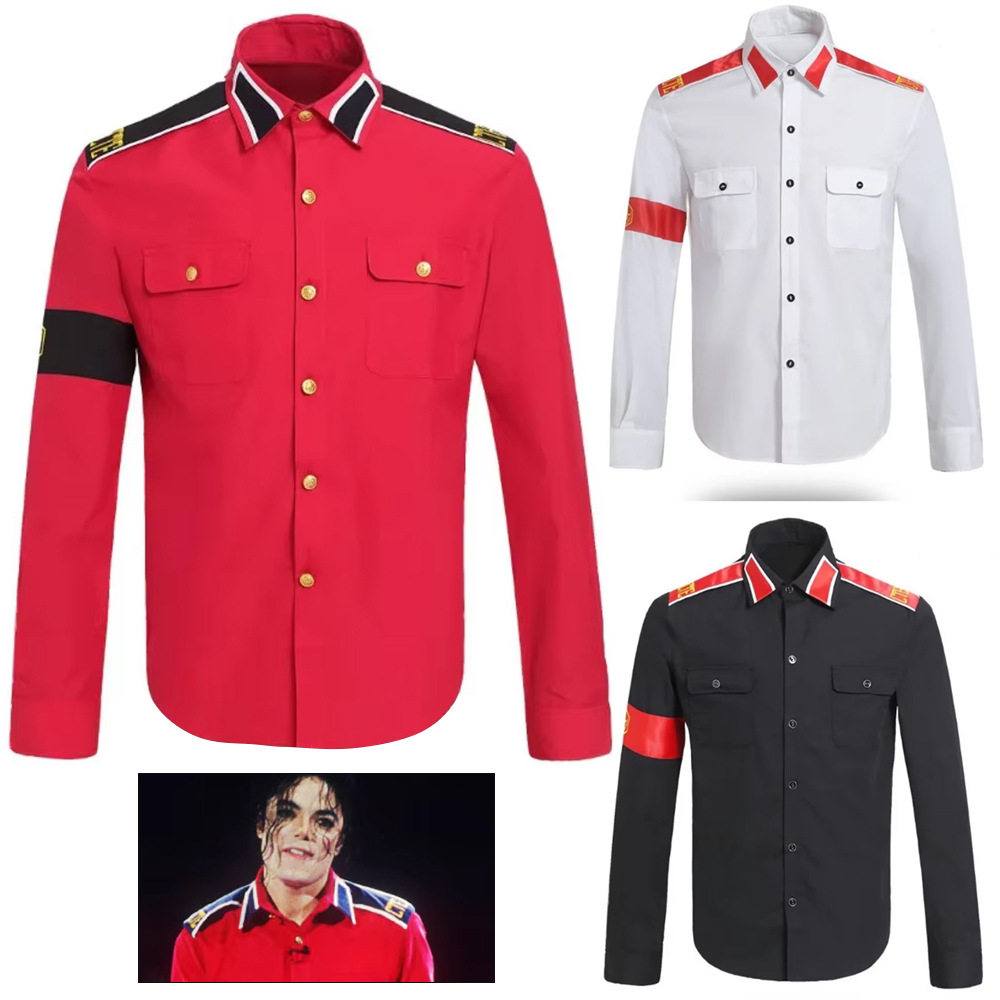 Military Shirt Men - Camicia Militare Anti-Guerra di Michael Jackson,