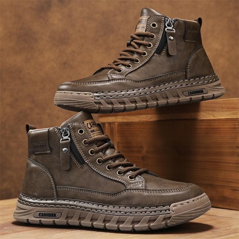 Fashion Men'S Boots - Stivali da uomo in pelle alti
