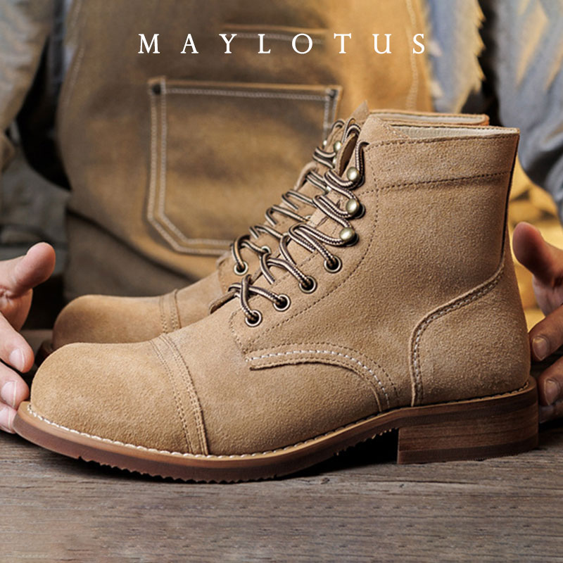 Fashion Men'S Boots - Stivali in pelle scamosciata Goodyear-Welted da
