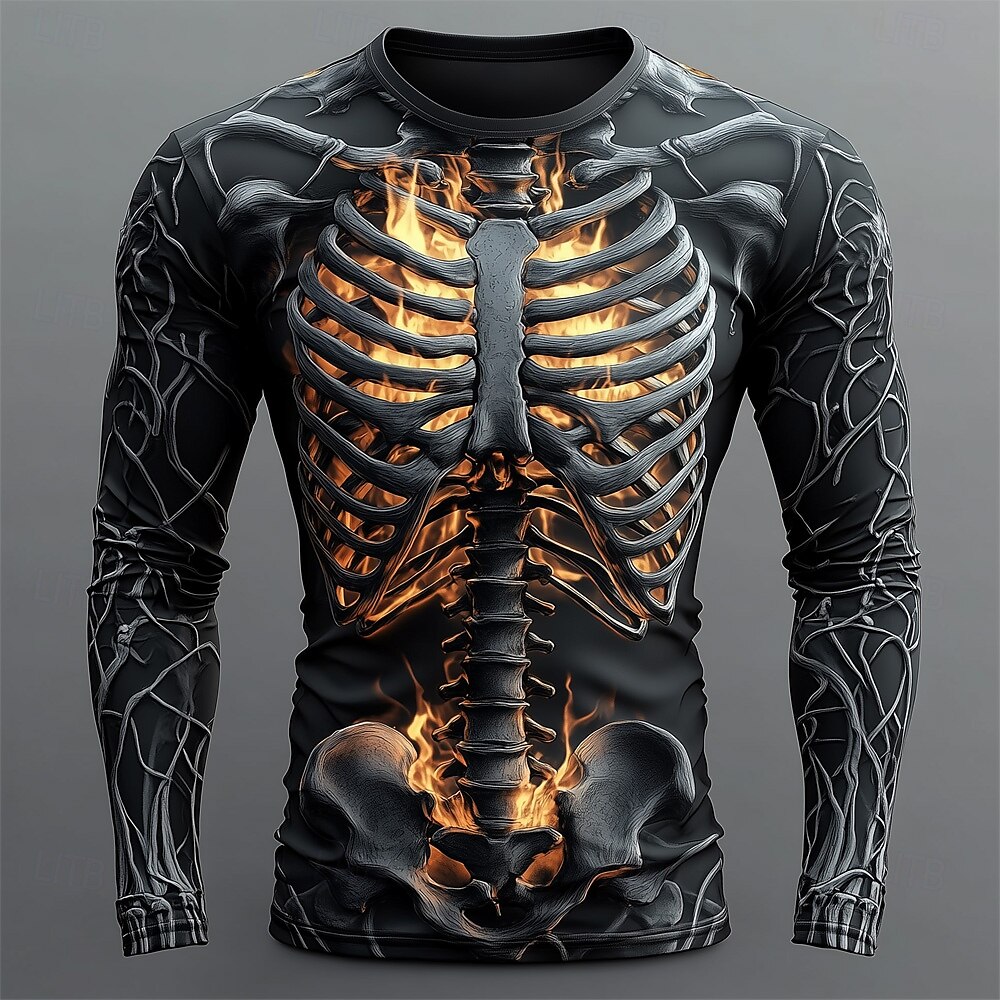 Men'S Spring Fashion - T-shirt da uomo a maniche lunghe