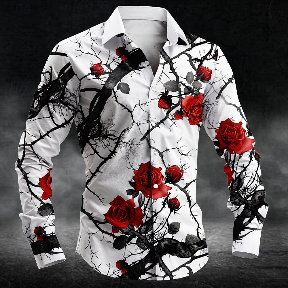 Men'S Spring Fashion - Camicia da uomo a maniche lunghe