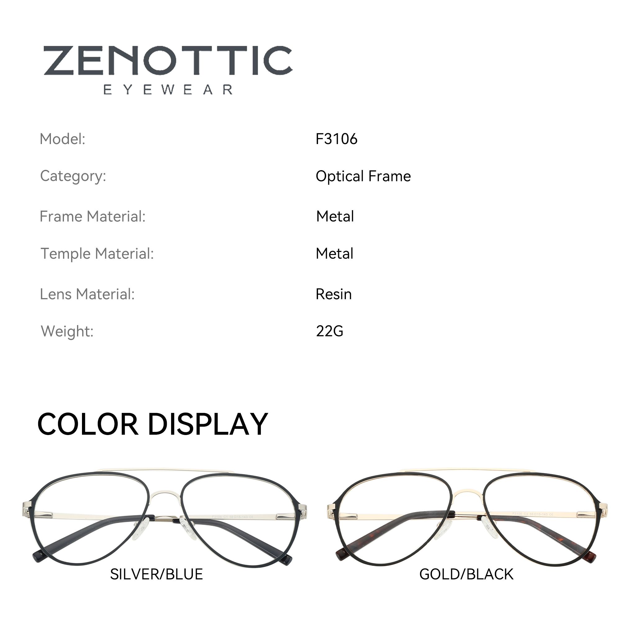 ZENOTTIC New Fashion Pilot occ - Men'S Fashion Non Prescription Glasses recensione e prezzo