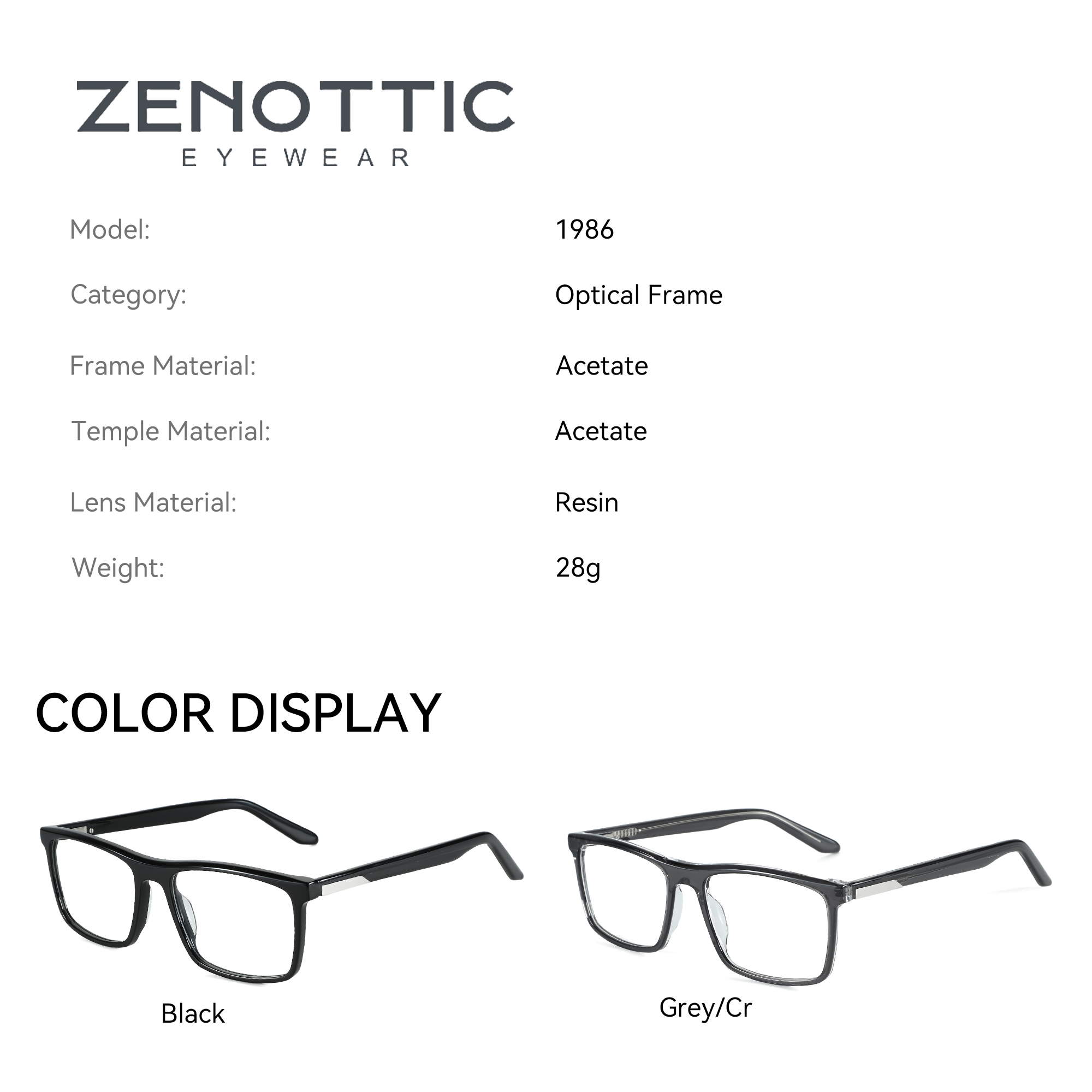 ZENOTTIC Trend Occhiali da vis - Men'S Fashion Non Prescription Glasses recensione e prezzo