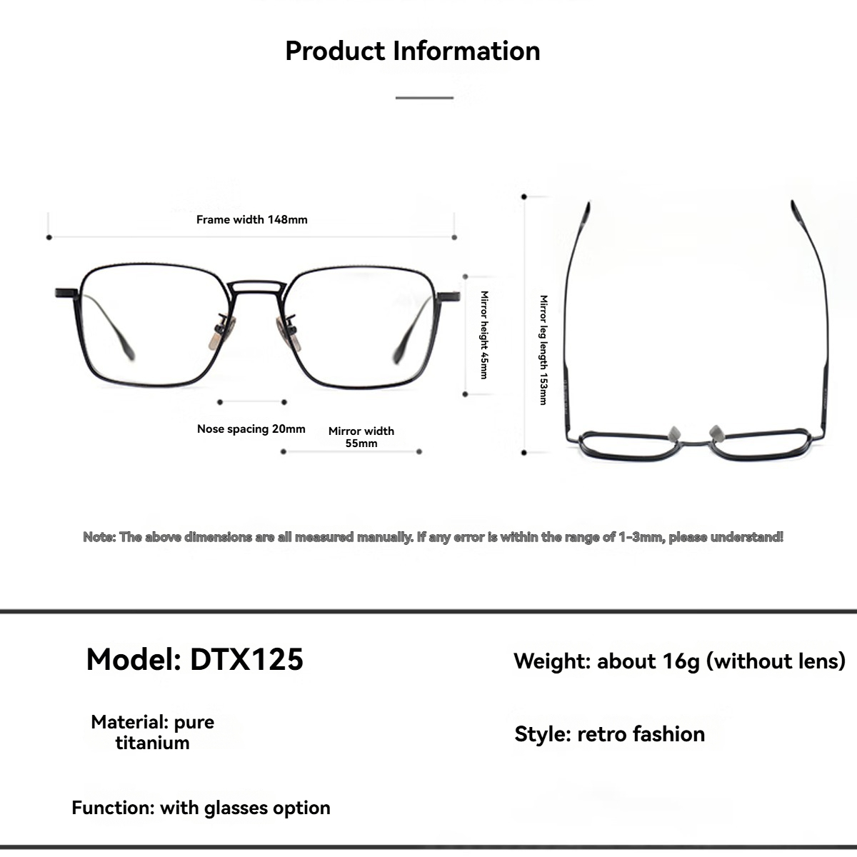 FYTOOMetal Occhiali da vista s - Men'S Fashion Non Prescription Glasses recensione e prezzo