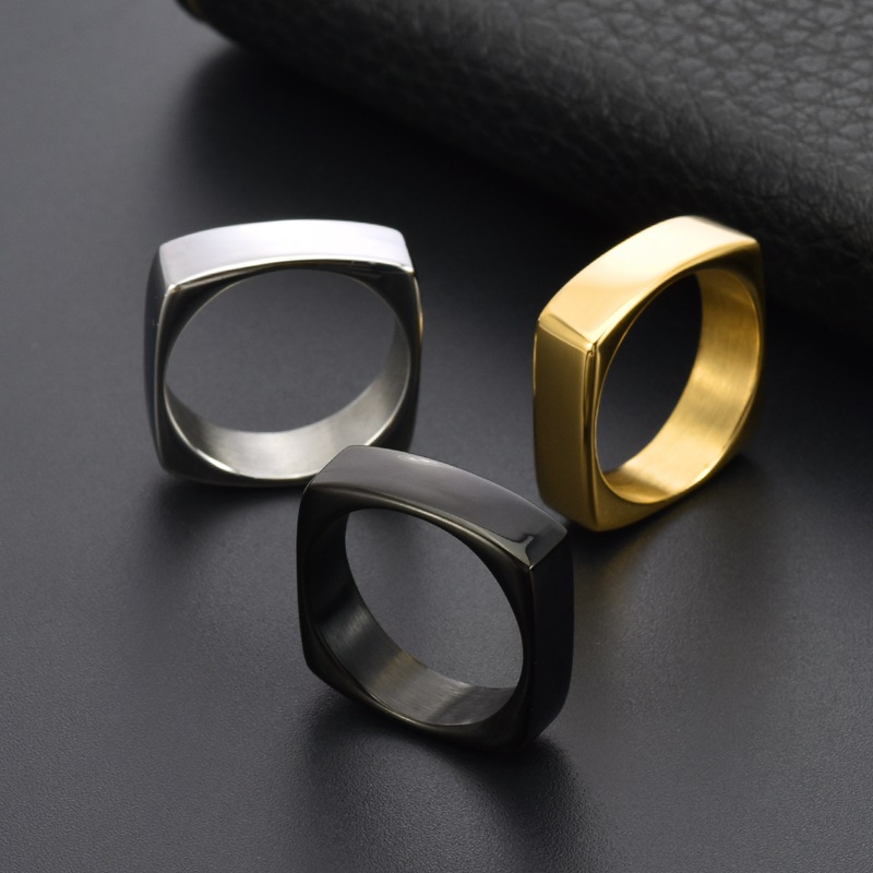 Anello quadrato in acciaio al  - Men'S Fashion Easter recensione e prezzo