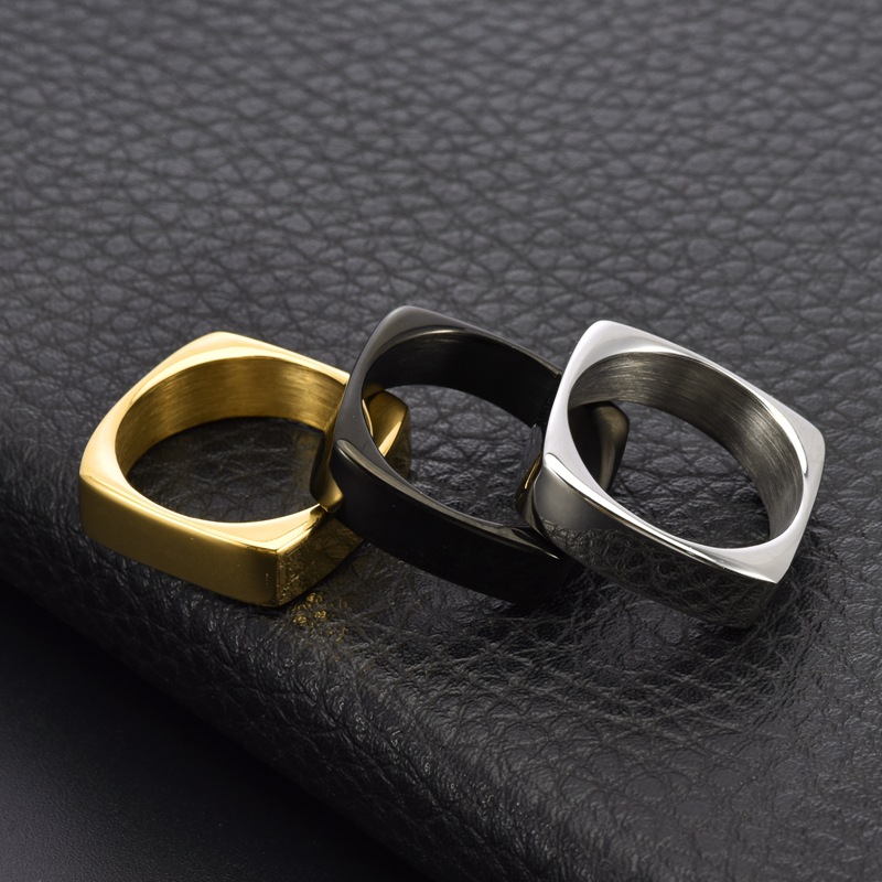 Anello quadrato in acciaio al  - Men'S Fashion Easter recensione e prezzo