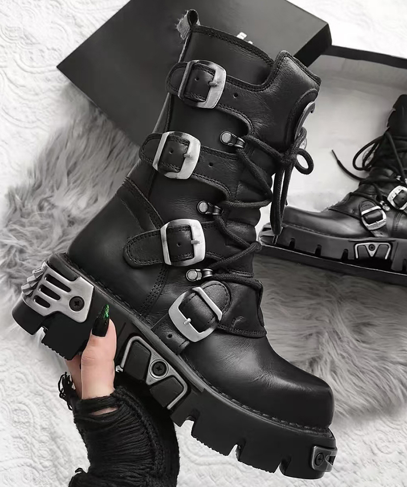 stivali da moto alti punk goti - Fashion Men'S Boots recensione e prezzo