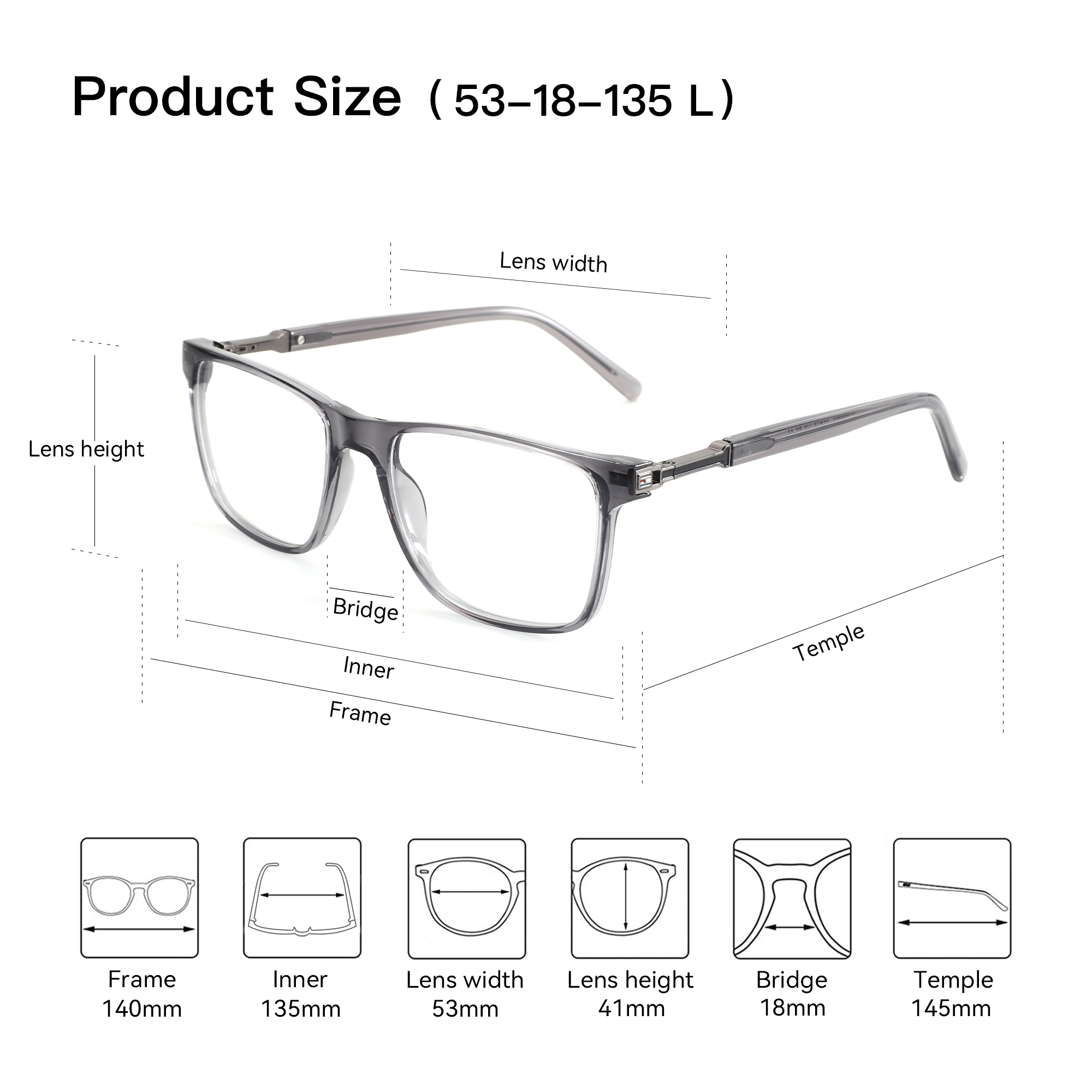 BLUEMOKY Montatura per Occhial - Men'S Fashion Non Prescription Glasses recensione e prezzo
